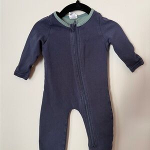 Peekaboo Beans Baby Zip Romper Navy Blue 3–6 Months